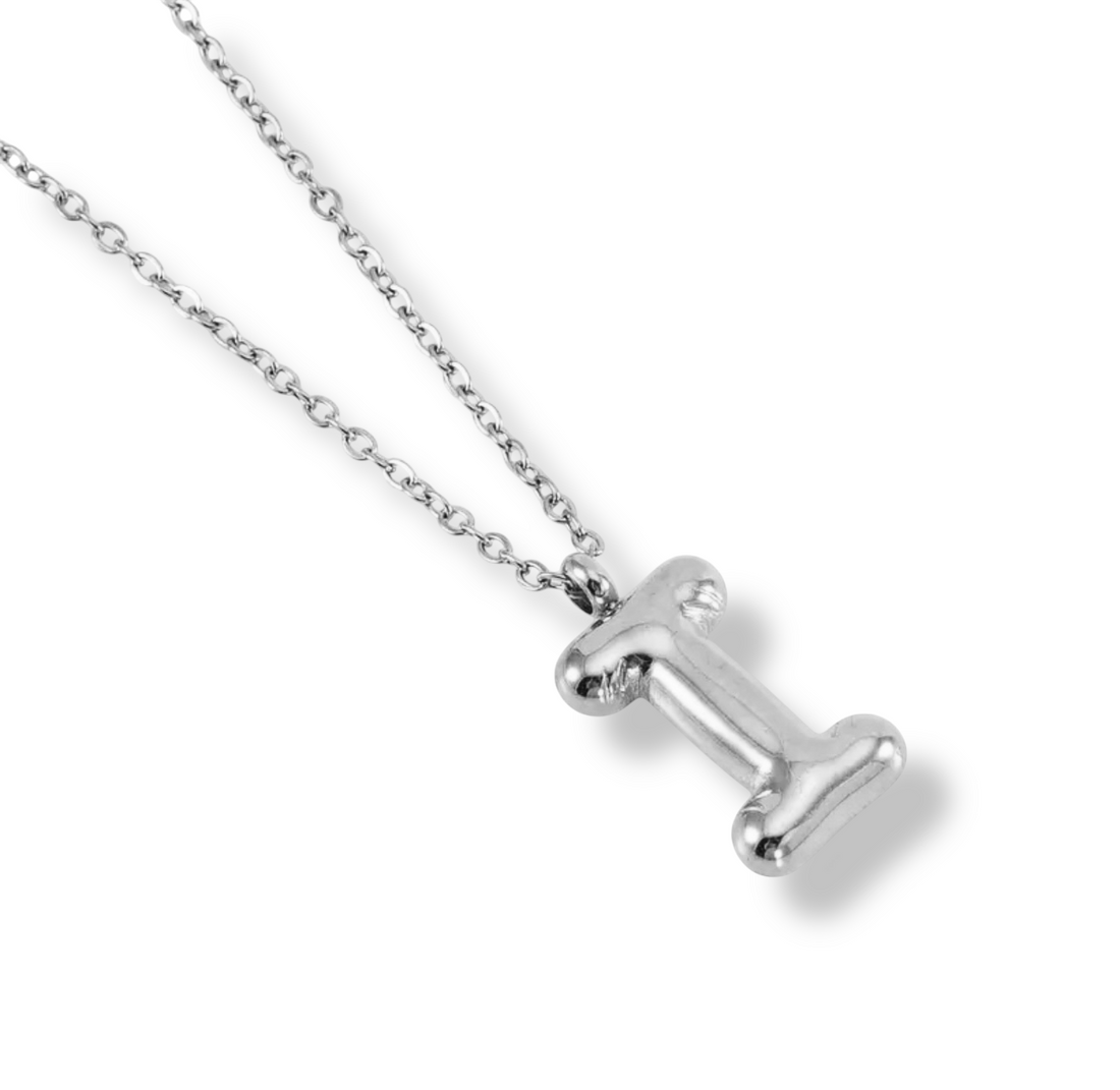 Collar Inicial Globo Plateado