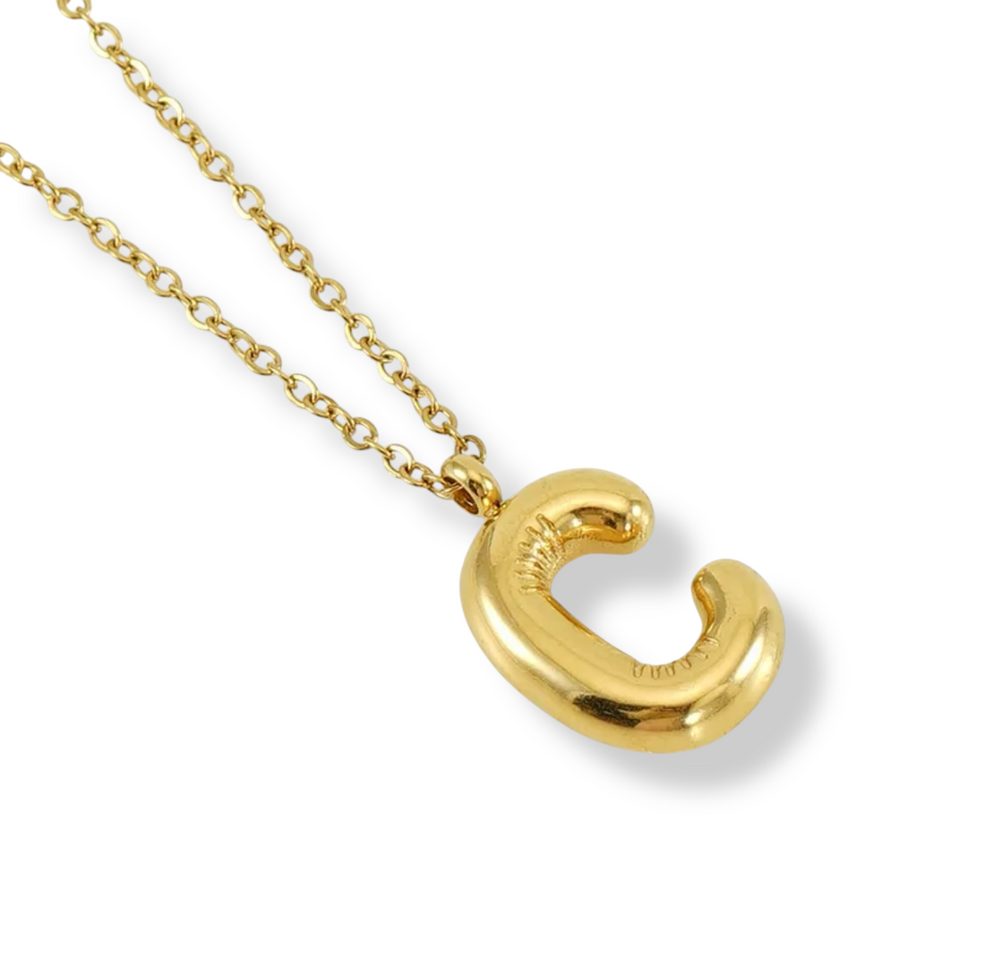 Collar Inicial Globo Dorado