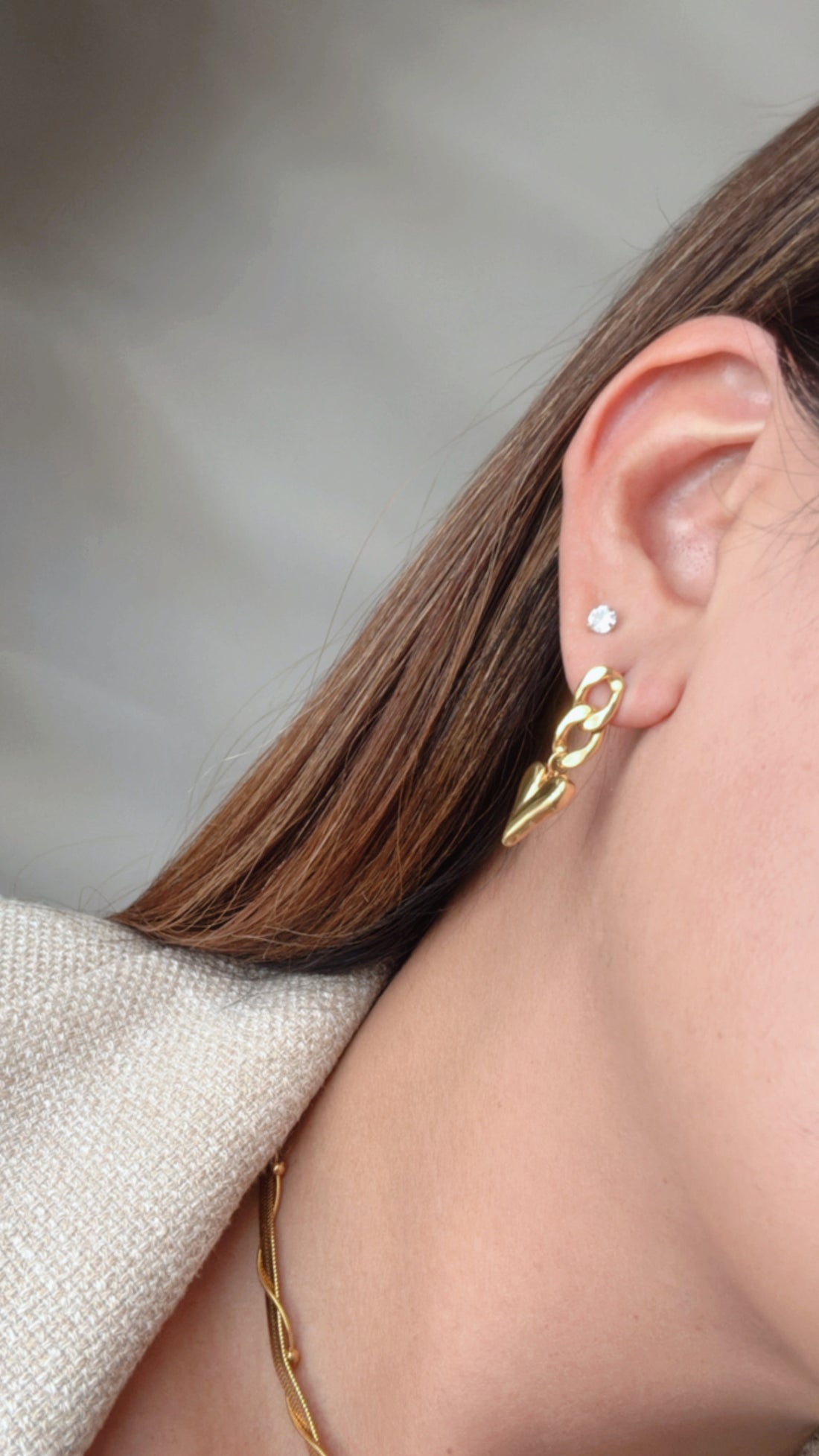 Aretes Cadena Corazón