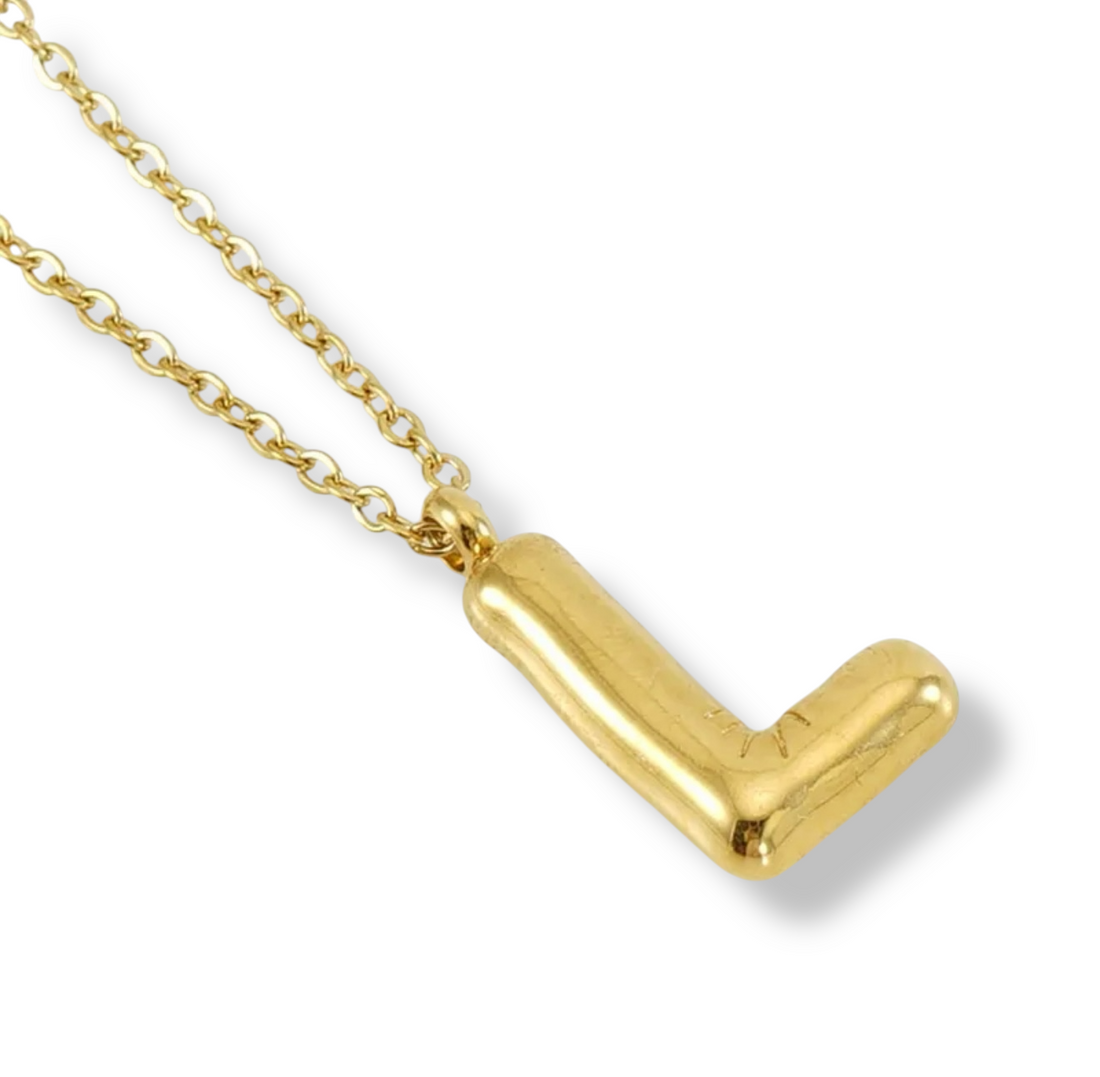 Collar Inicial Globo Dorado