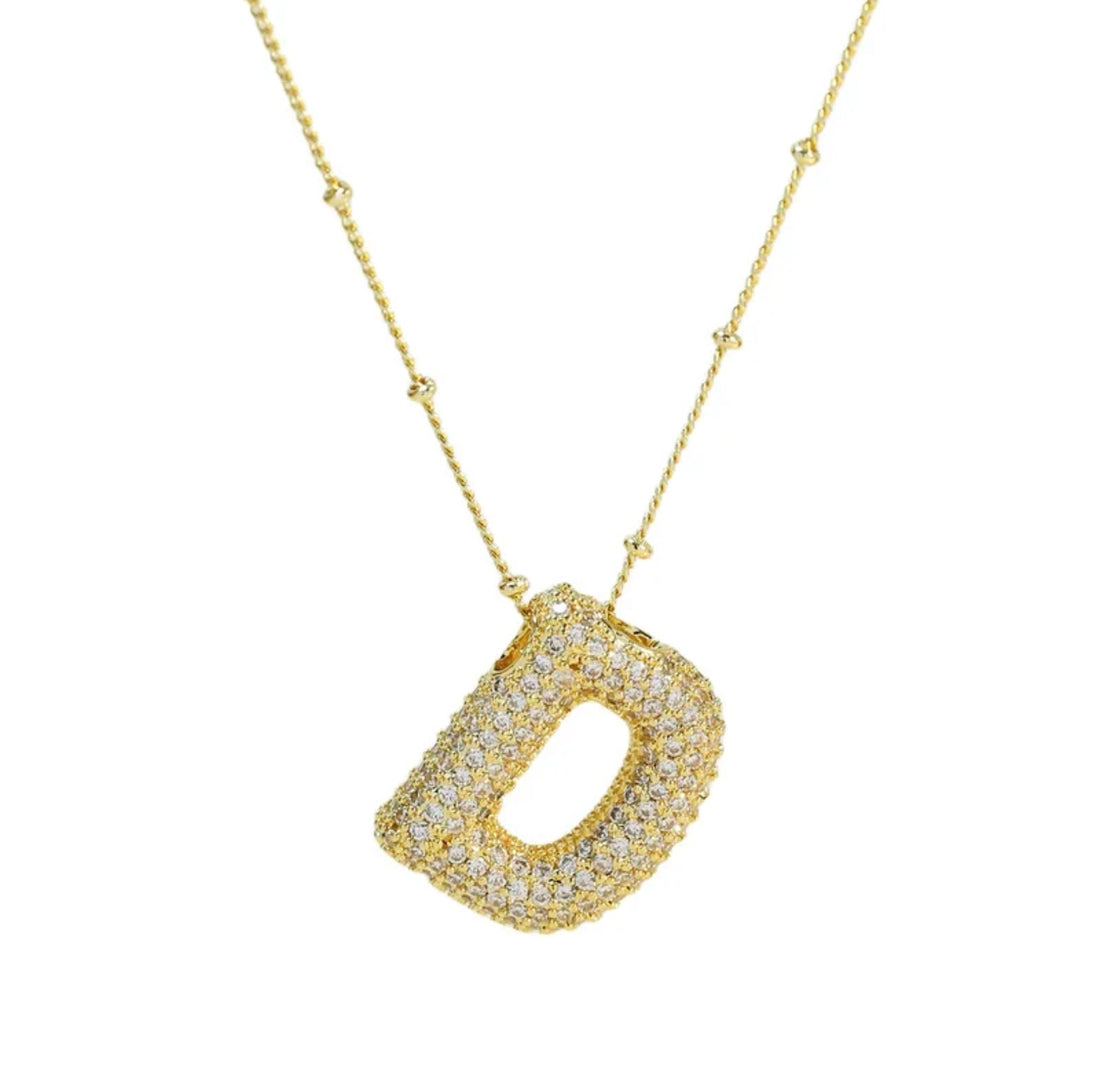 Collar Inicial Globo Circonias