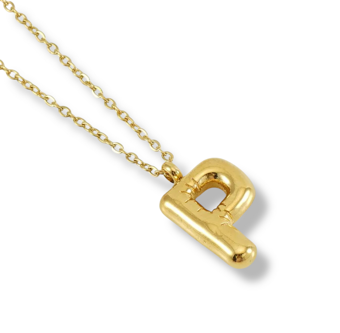 Collar Inicial Globo Dorado