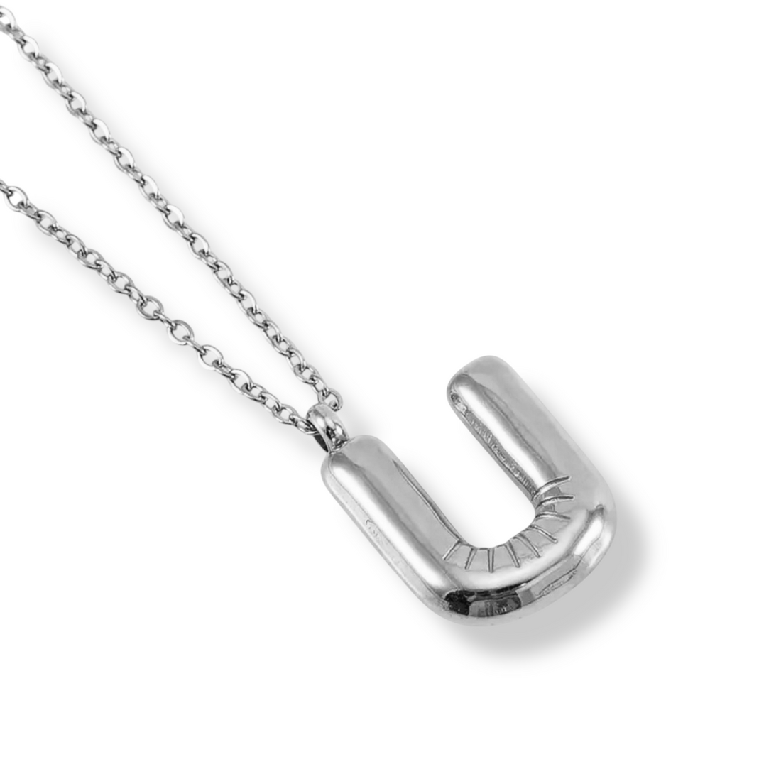 Collar Inicial Globo Plateado