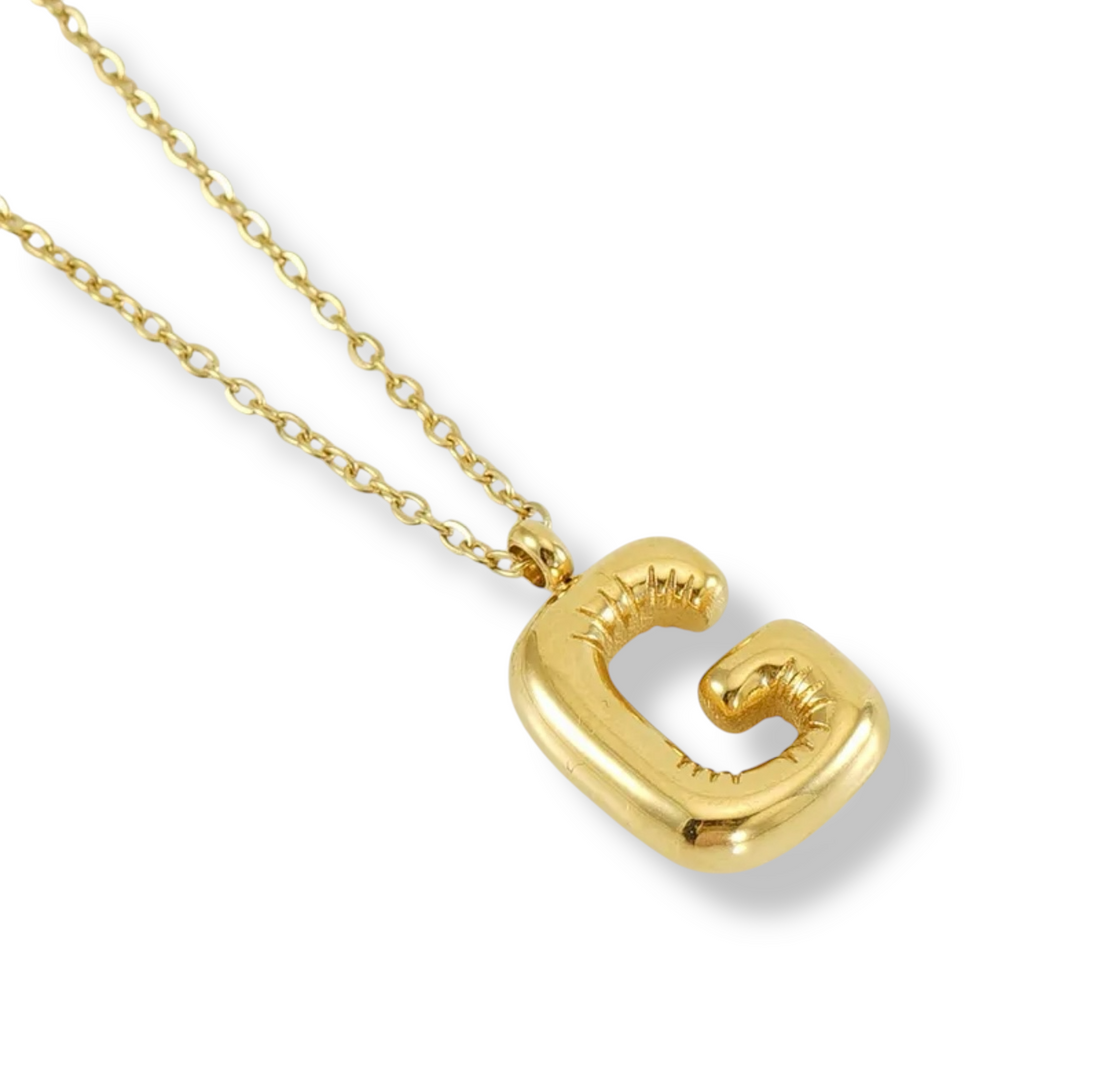 Collar Inicial Globo Dorado