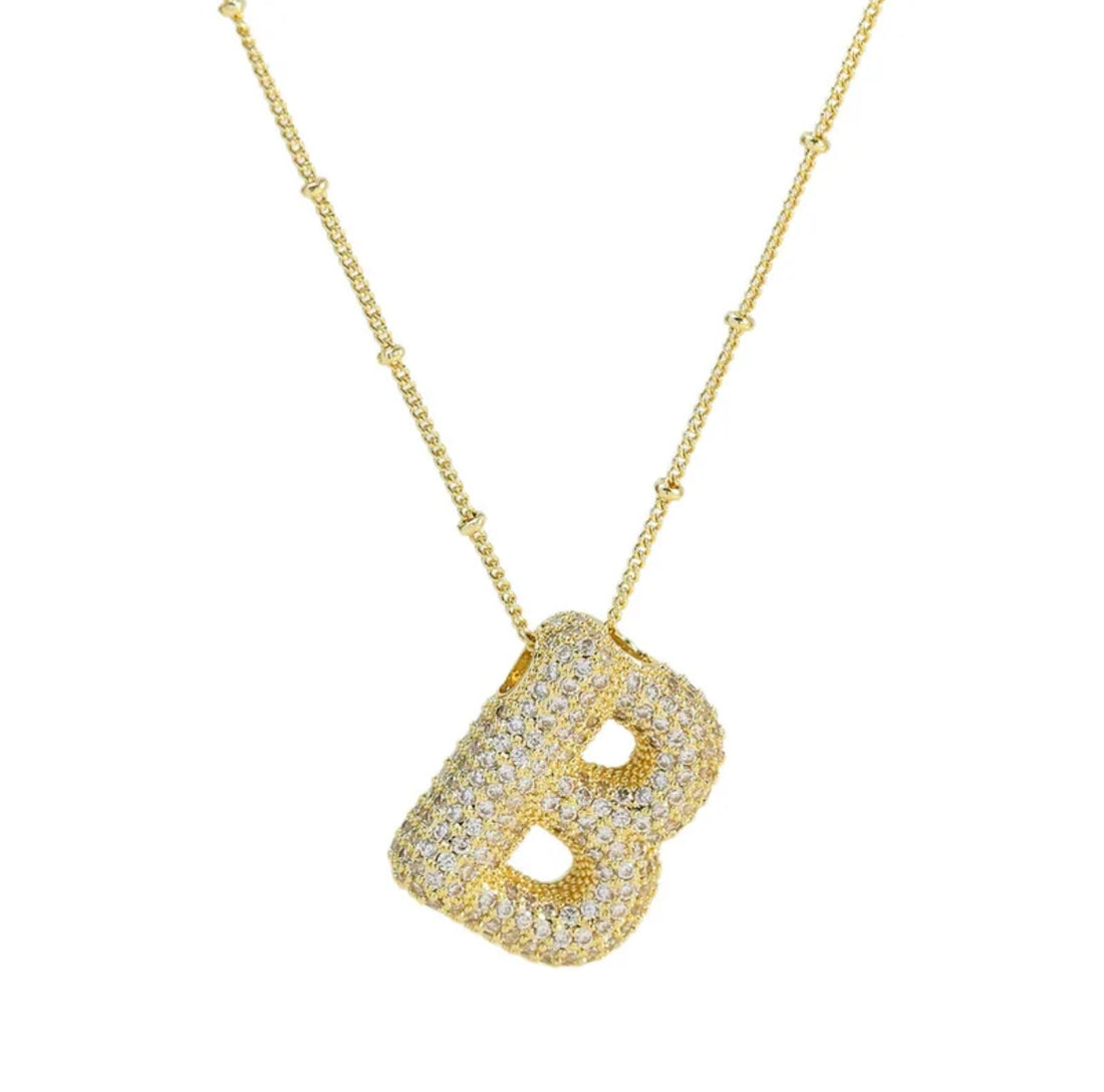 Collar Inicial Globo Circonias