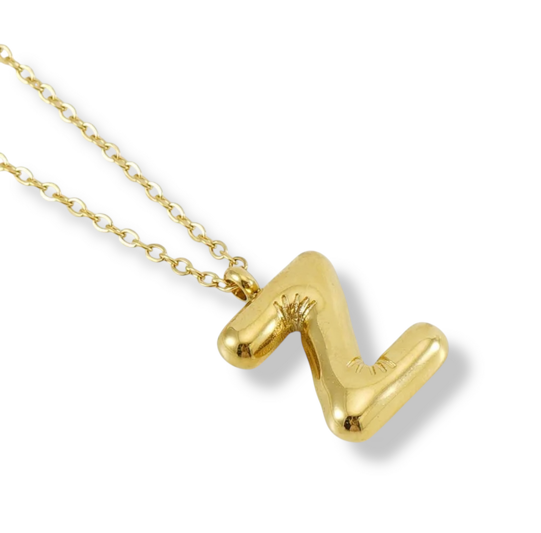 Collar Inicial Globo Dorado