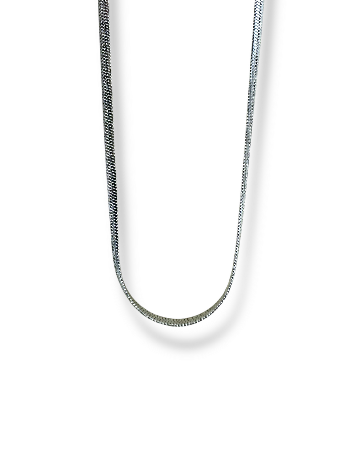 Cadena Snake delgada flexible plateada