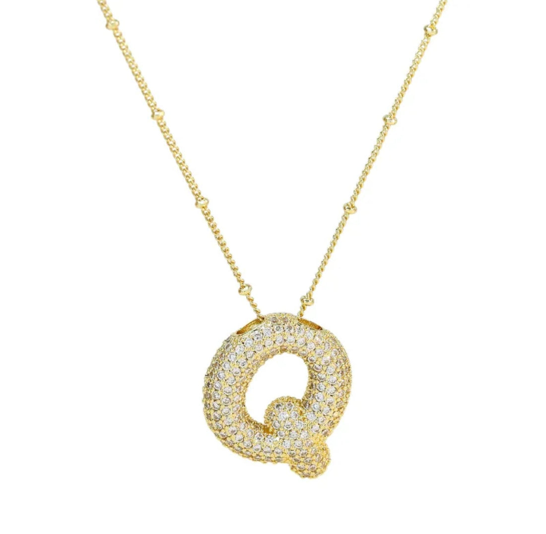 Collar Inicial Globo Circonias