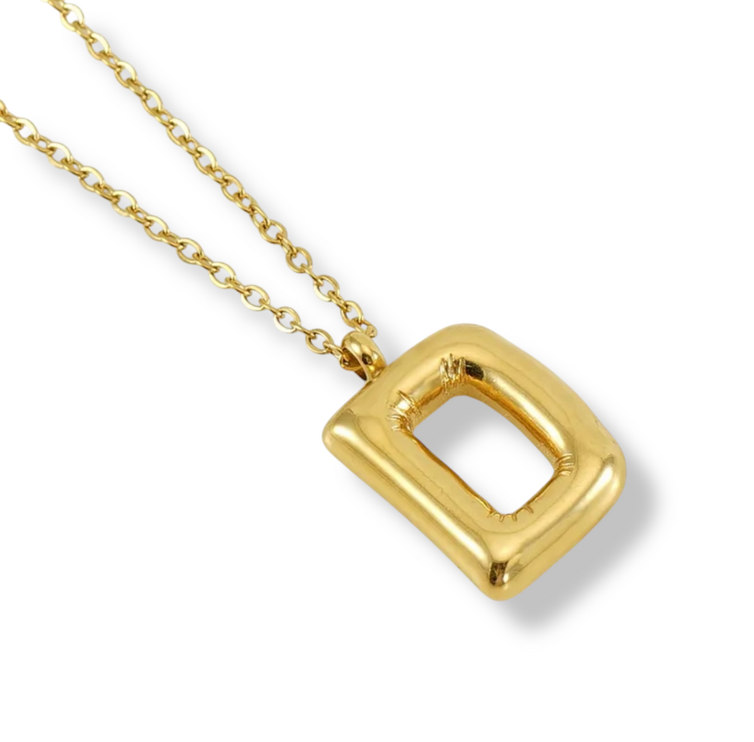 Collar Inicial Globo Dorado