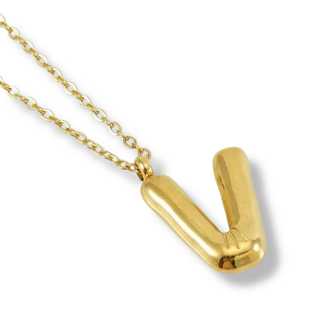 Collar Inicial Globo Dorado