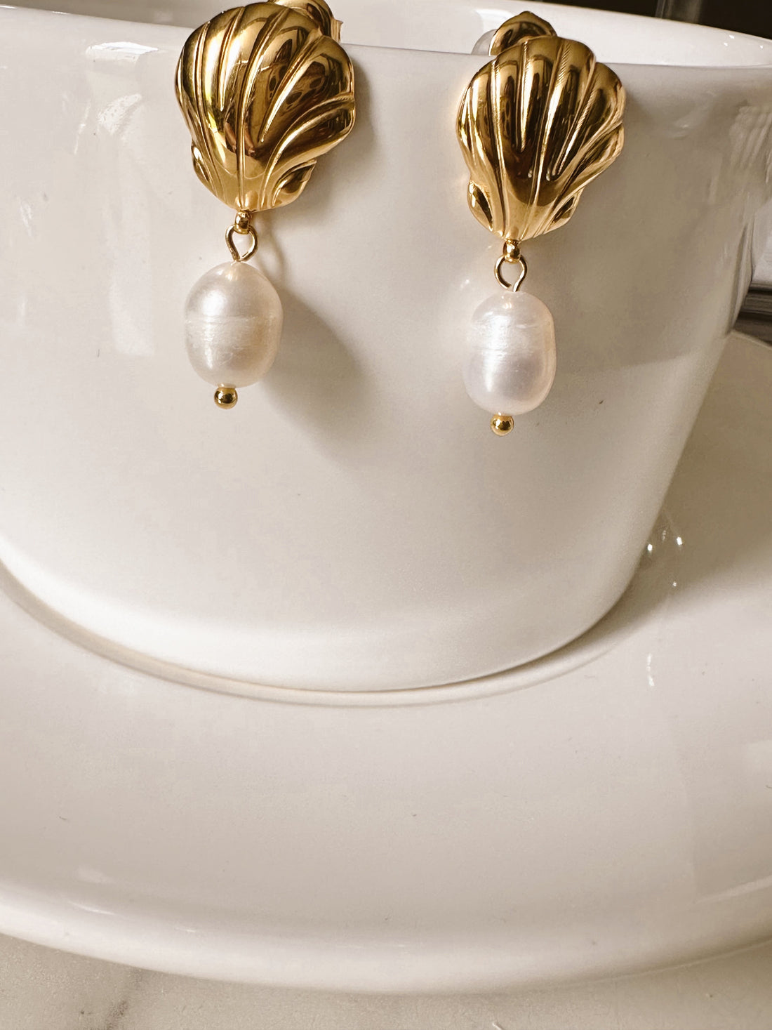 Aretes Concha Perla