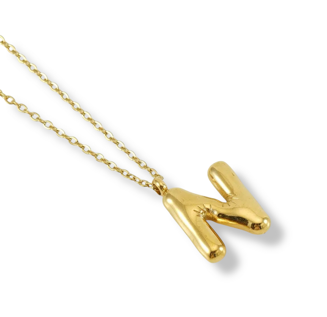 Collar Inicial Globo Dorado