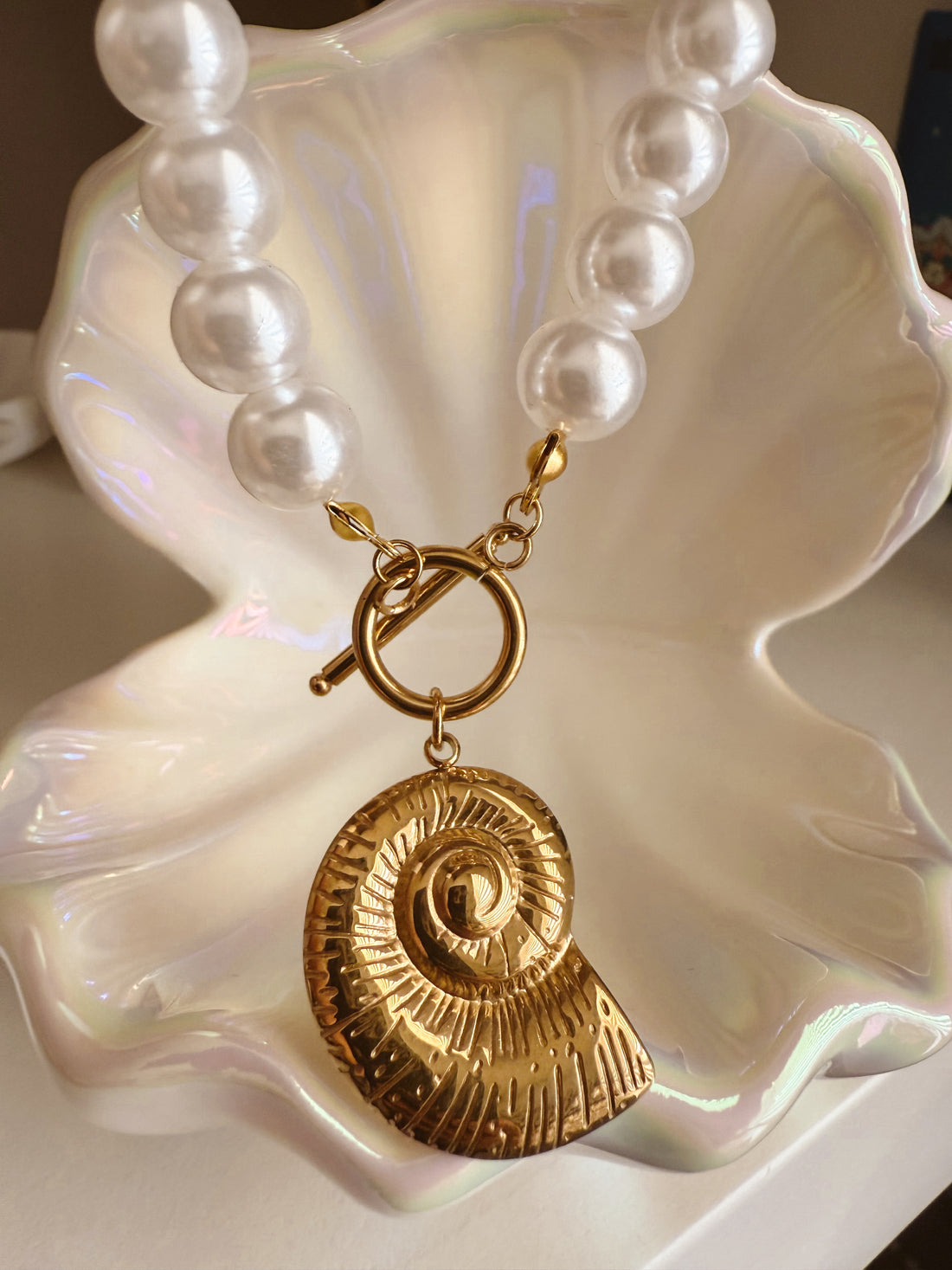 Collar Perlas Caracol