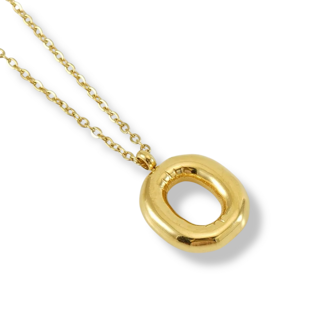 Collar Inicial Globo Dorado