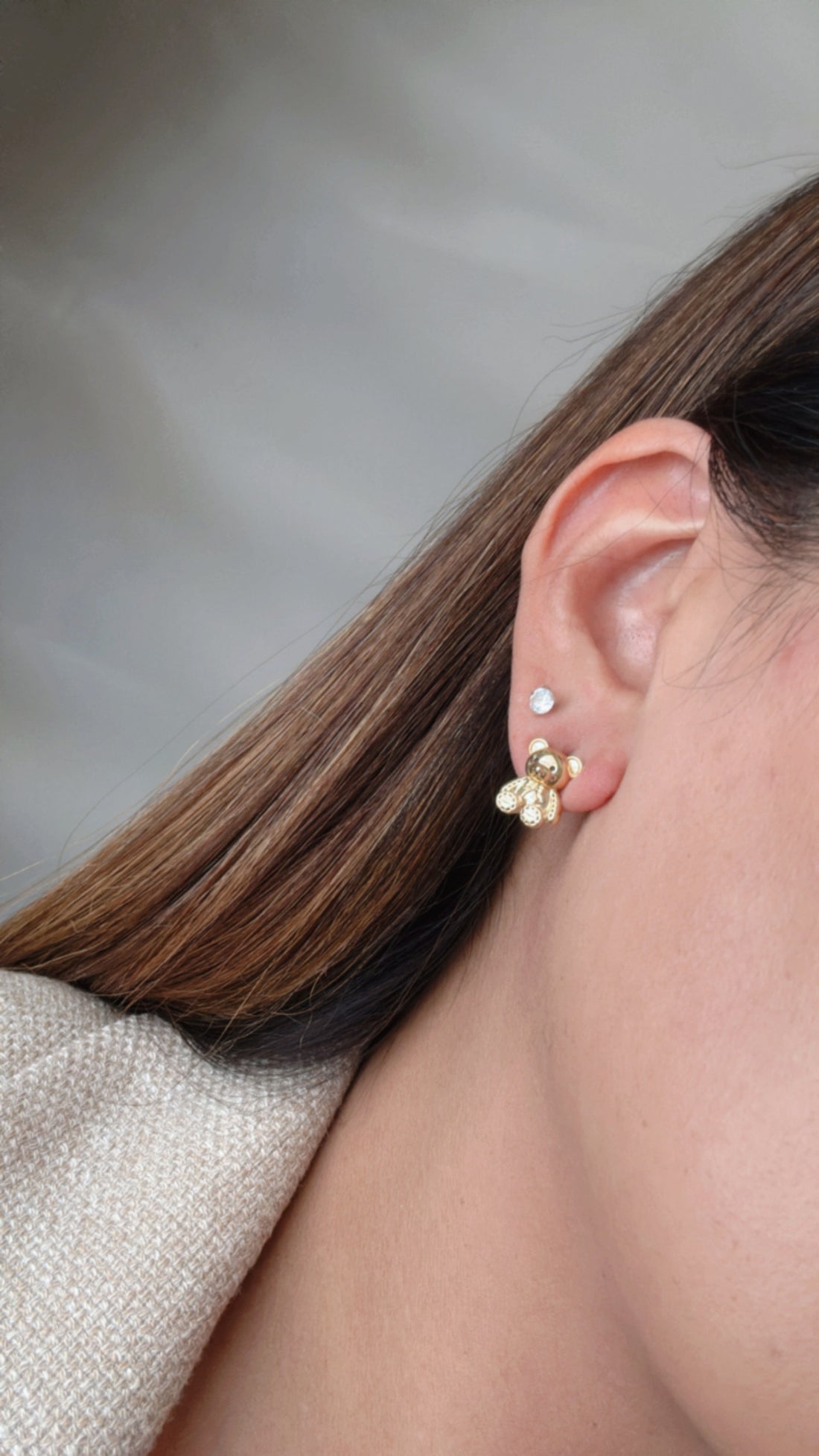 Aretes Osito & Moño